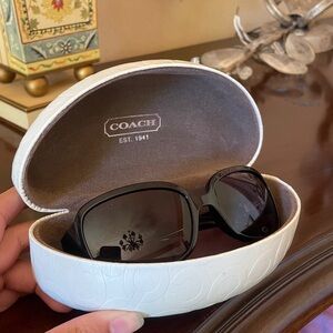 Coach Black Sunglasses with White Case